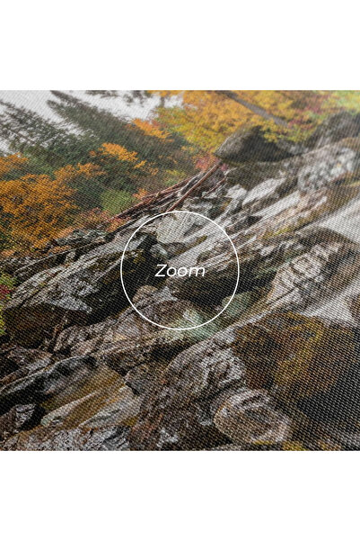 Arthub Canvas Painting, Bedroom And Living Room, Landscapes, Forest Lake Rocks