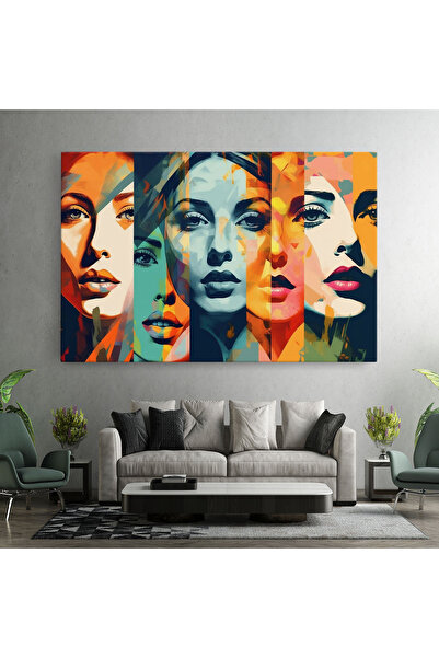 Arthub Canvas Painting, Bedroom And Living Room, Modern, Abstract Face Collage