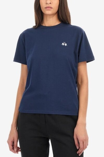 La Martina T-shirt, cotton, navy, L INTL