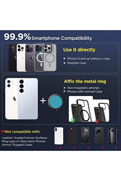 Generic Vacuum Magnetic Car Phone Holder 2026 Upgrade: Suction Cup, Adjustable Mount, Strong Suction