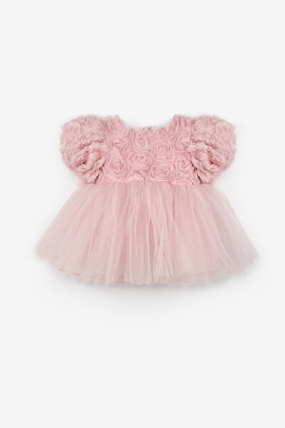 Le Mabelle Dried Rose Detailed Baby Girl Dress - Elina