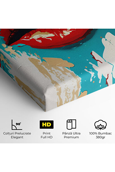 Arthub Canvas Painting, Bedroom And Living Room, Women, Red Gold Lips