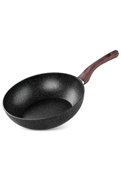 Magic Home Wok-style frying pan with wooden handle, 28 cm,