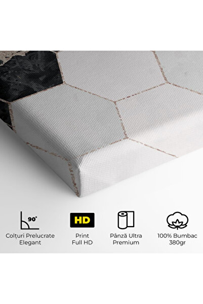 Arthub Tablou Canvas, Dormitor Si Living, Abstracte, Green Hexagon