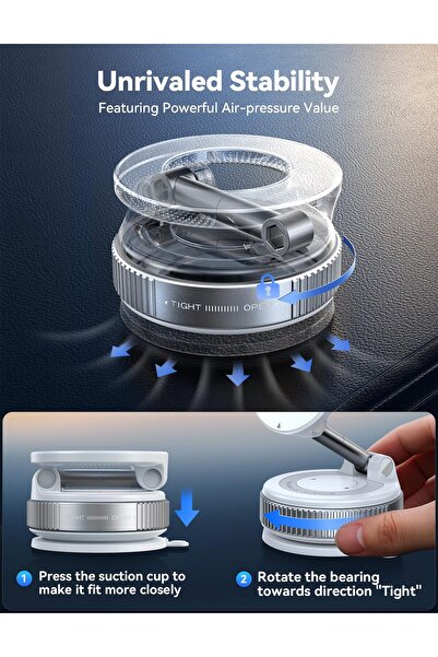 Generic Magsafe Vacuum Magnetic Car Phone Mount: 360° Adjustable & Strongest Suction