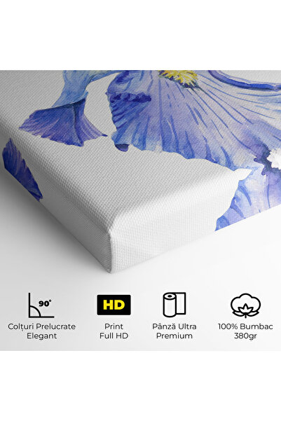 Arthub Canvas Painting, Bedroom And Living Room, Flowers, Purple Iris On White