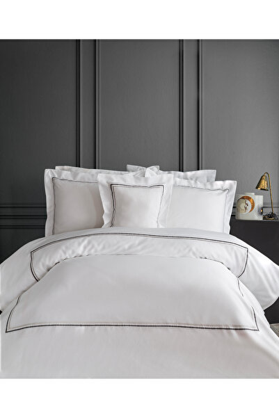 miemaison طقم غطاء لحاف فاخر من هيوستن وايت 120 خيط - مقاس كينج