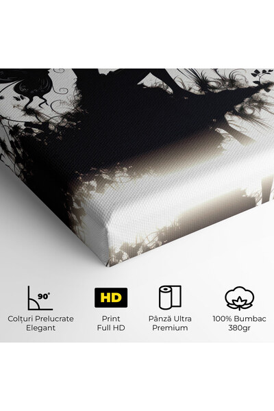 Arthub Canvas Painting, Bedroom And Living Room, Women, Butterfly Woman Silhouette