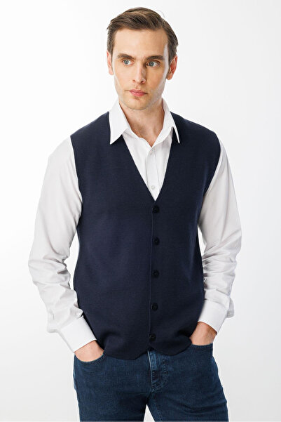 Desen Men's Fine Knitwear Plain Vest