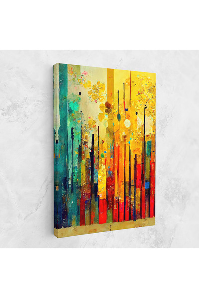 Arthub Tablou Canvas, Dormitor Si Living, Abstracte, Black Lines On Yellow Light