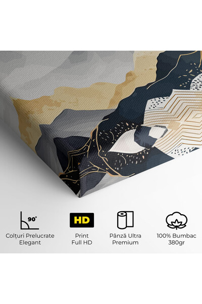 Arthub Canvas Painting, Bedroom And Living Room, Landscapes, Gold Grey Mountain