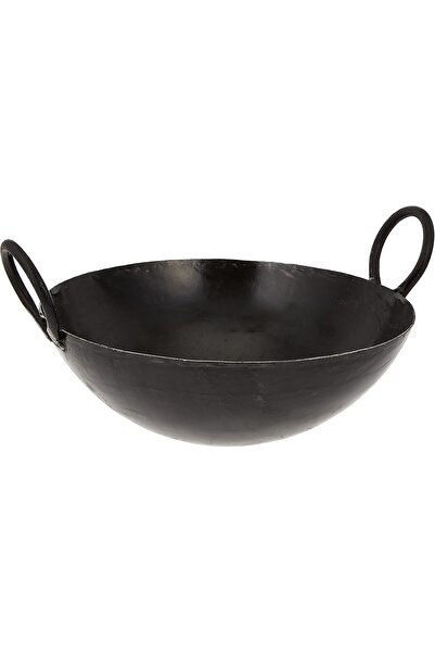 RAJ Cast Iron Kadai and Wok, Black, Model IK0016