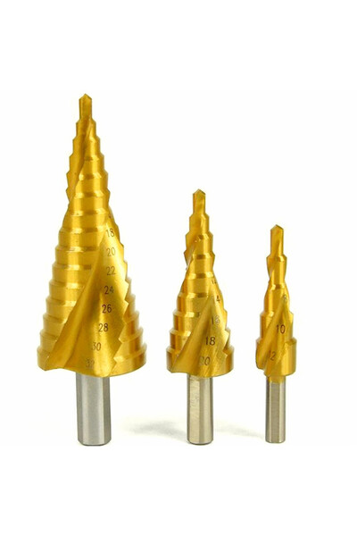 Andu Set 3 Burghie In Trepte Spiralate HSS 4-32 Freze AURI