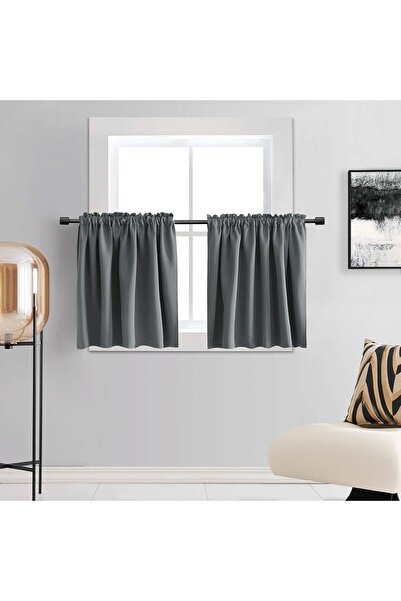 DONREN Small Window Curtains for Bathroom - 2 Panels Thermal Insulated Blacko...