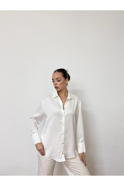 PROTO SUIT Thin Satin White Shirt