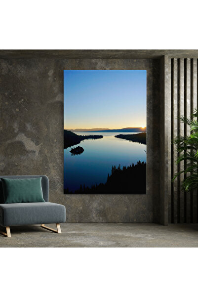Arthub Canvas Painting, Bedroom And Living Room, Landscapes, Blue Sky Lake