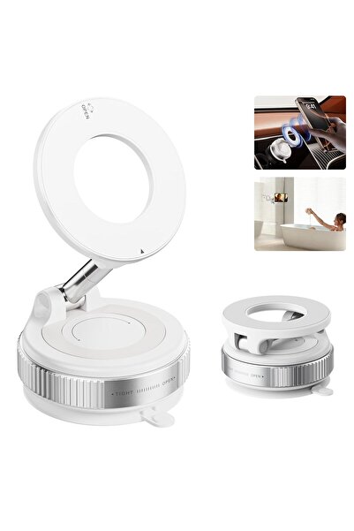 Generic Foldable Retractable Magnetic Car Phone Holder - 360° Rotating Vacuum Suction Cup