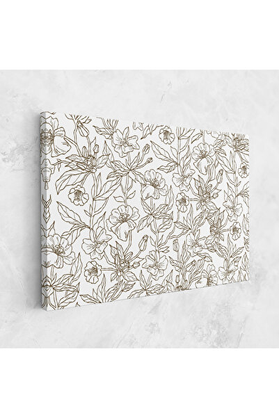 Arthub Tablou Canvas, Dormitor Si Living, Flori, Cream Line Flowers