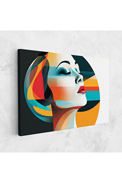 Arthub Canvas Painting, Bedroom And Living Room, Women, Blue Abstract Makeup