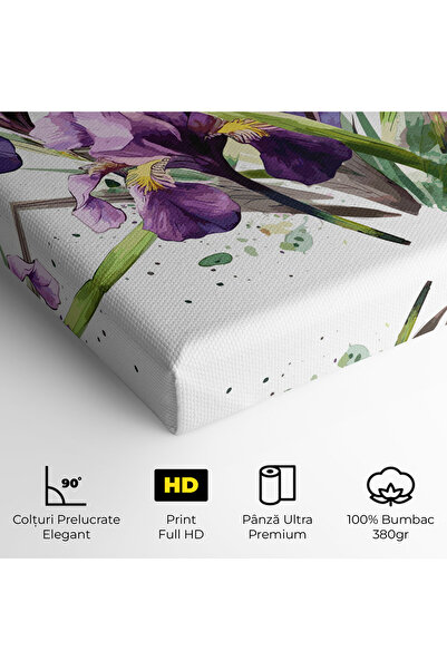 Arthub Canvas Painting, Bedroom And Living Room, Flowers, Watercolor Purple Iris