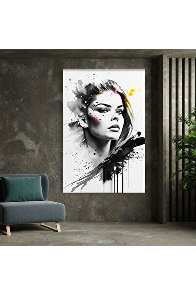 Arthub Canvas Painting, Bedroom And Living Room, Women, Ink Splash Portrait
