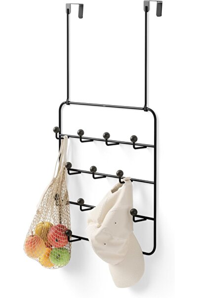 umbra منظم معاطف بـ 14 خطافًا يُعلق على الحائط أو فوق الباب، مقاس قياسي، مصنو...