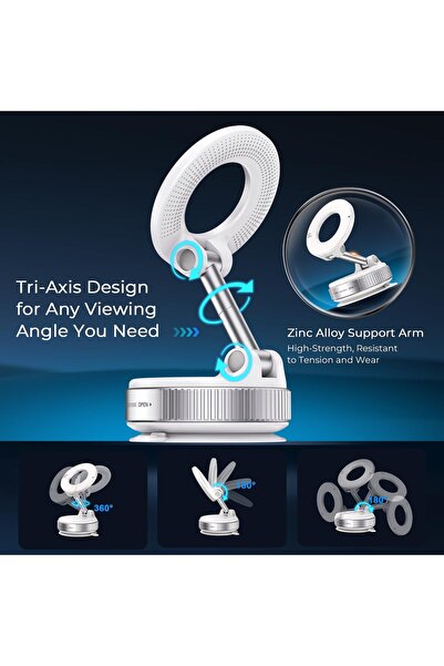 Generic Vacuum Magnetic Car & Gym Phone Holder: Strong Suction Mount, Universal Compatibility for Phones