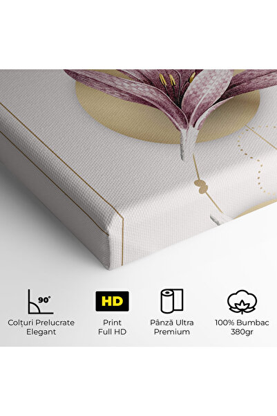 Arthub Canvas Painting, Bedroom And Living Room, Flowers, Purple Gold Lily