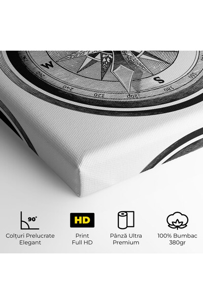 Arthub Canvas Painting, Bedroom And Living Room, Modern, Black Compass