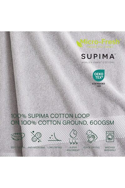 Lacoste Heritage Supima Cotton Bath Towel - Microchip, 30×54 inch