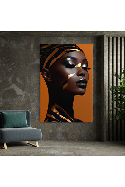 Arthub Canvas Painting, Bedroom And Living Room, Women, African Woman On Orange