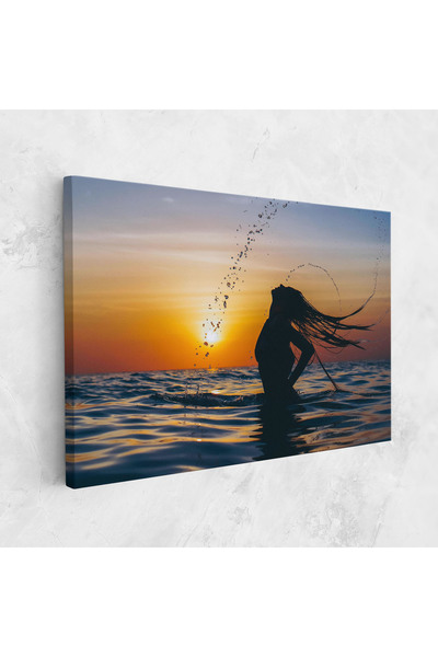 Arthub Tablou Canvas, Dormitor Si Living, Femei, Ocean Woman Shilouette