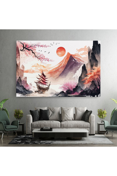 Arthub Canvas Painting, Bedroom And Living Room, Modern, Asian Purple Mountain