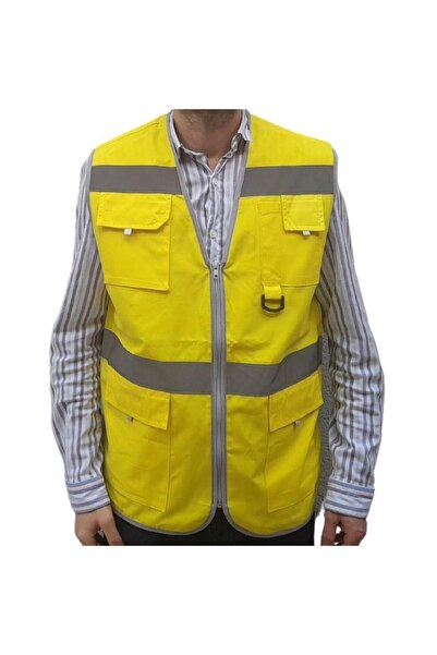 FORMTEKS İşçi Çok Cepli Reflektörlü Alet Yeleği Sarı