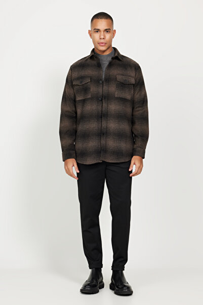 AC&Co / Altınyıldız Classics Brown Comfort Fit Classic Collar Patterned Shirt