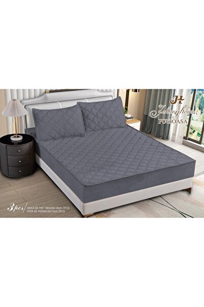 Inovius Husa matlasata tip topper din catifea, 180x200cm+2 fete de perna 50x70cm JJJ5055