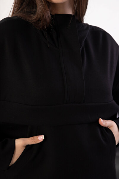 YusGos Women's Comfortable Fit Long Sleeve Half Zipper Modal Fabric Kangaroo Pocket Hooded Sweatshirt (Plum)