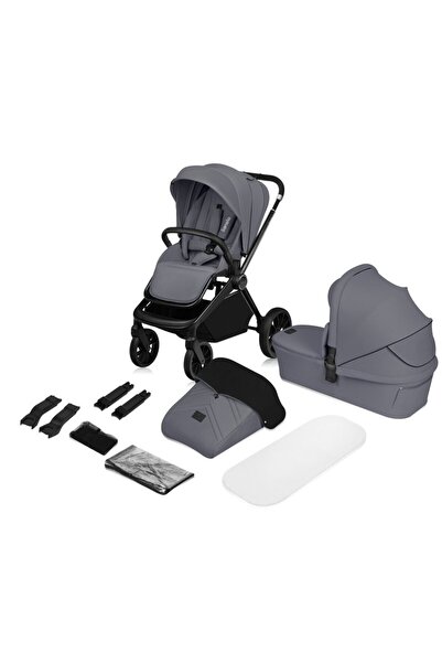 Lİonelo Stroller 4in1 Mika Plus, Beige ADAC+Isofix, 3D, up to 22kg, Grey