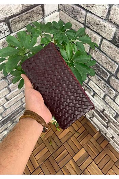 GUARD Hand Knitted Small Size Claret Red Genuine Leather Women's Bag