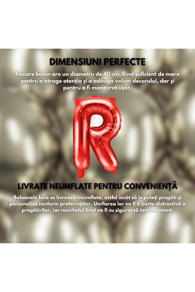 SDEPOT foil balloon, red in the shape of the letter R, 40 cm