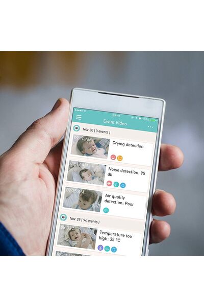 Lollipop Baby Camera with True Crying Detection - Smart Baby Monitor (Turquoise)