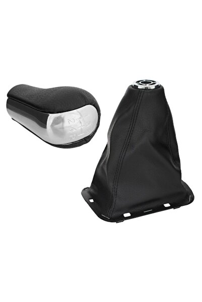 Autowag Shift knob with boot for Toyota Avensis, Black/Silver