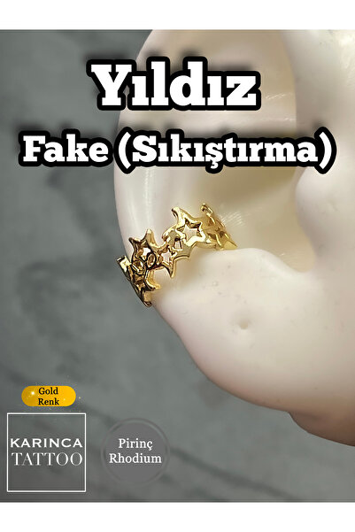 Karınca Piercing Fake Yıldız Piercing Orbital Conch Piercing Kulak Sıkıştırma...