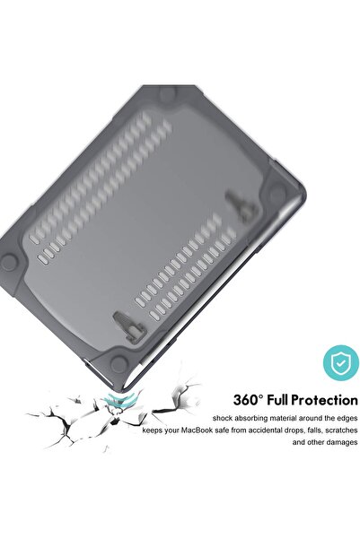 PROCASE MacBook Air 13 Inch Hard Shell Dual Layer Case with Kickstand - Grey