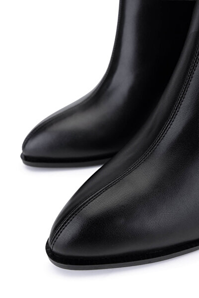 Tamer Tanca Kadın Suni Deri Siyah Topuklu Bot