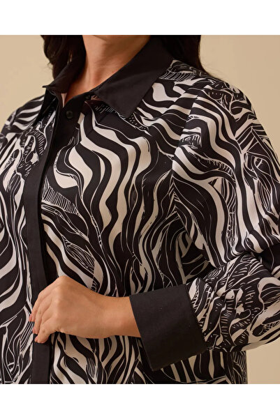 Gala-Xi Plus Size Zebra Print Shirt Tunic
