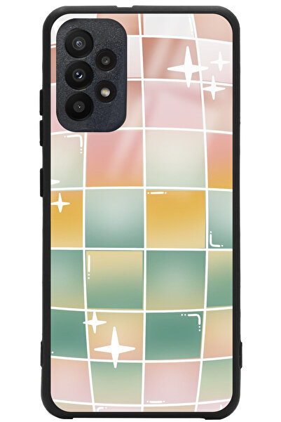 WANNA PROTECT حافظة هاتف سامسونج جالاكسي A72 ملونة بنمط مربعات مطبوع لامعة مع...