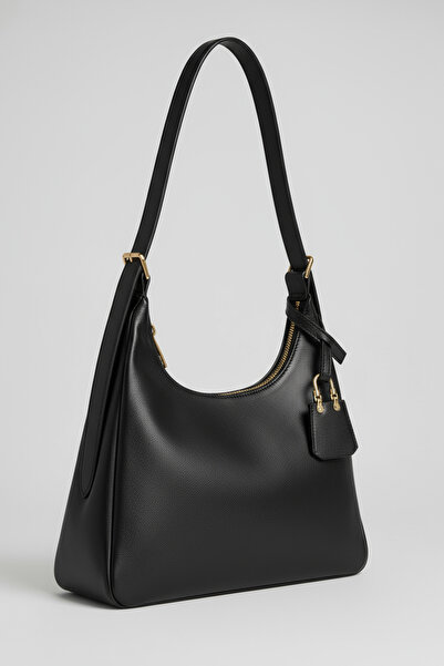 KISCHE Women's Shoulder Bag Black Casual Lined Zippered Adjustable Charmlı Women's Bag Lisa