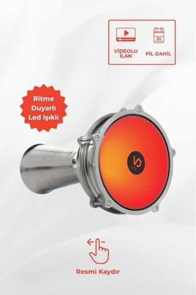 SALVADOR SV104AL - LED Kırmızı Işıklı (Ritme Duyarlı) Alüminyum Klasik Darbuka