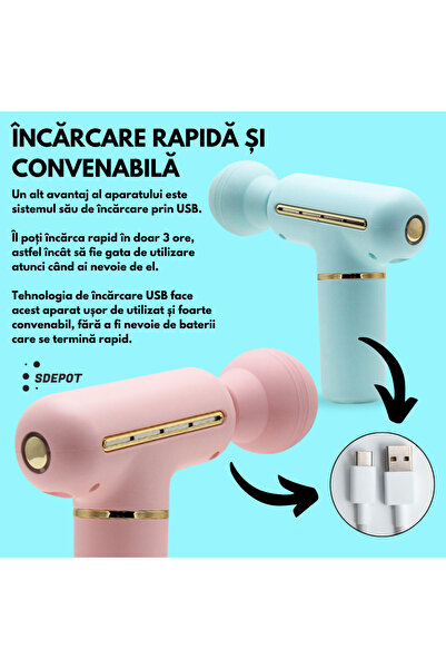 SDEPOT massager, with vibration type, for muscle pain and rheumatism, blue